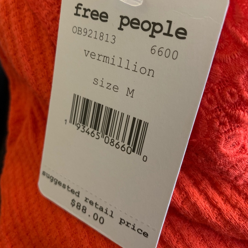 SOLD Free People Parisian Nights Top Vermillion - Picture 4 of 4